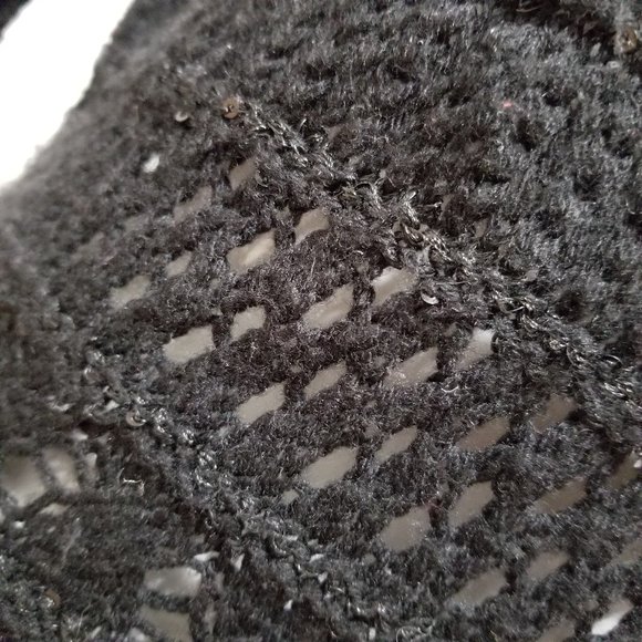 Delia's sweater Medium sequin embellished pullover open knit crochet acrylic - Picture 7 of 11